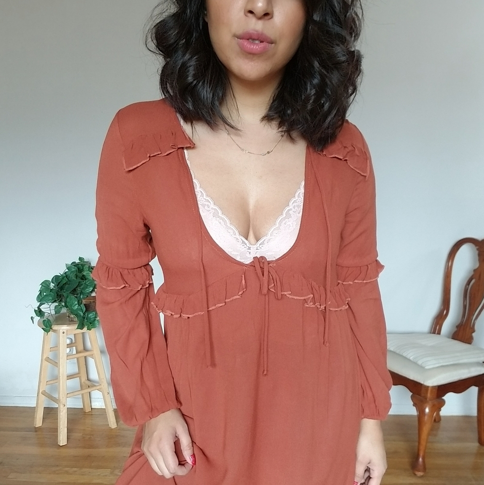 ✨️LAST ONE ✨️WALK THE WALK RUST ORANGE TUNIC DRESS - Picture 6 of 6